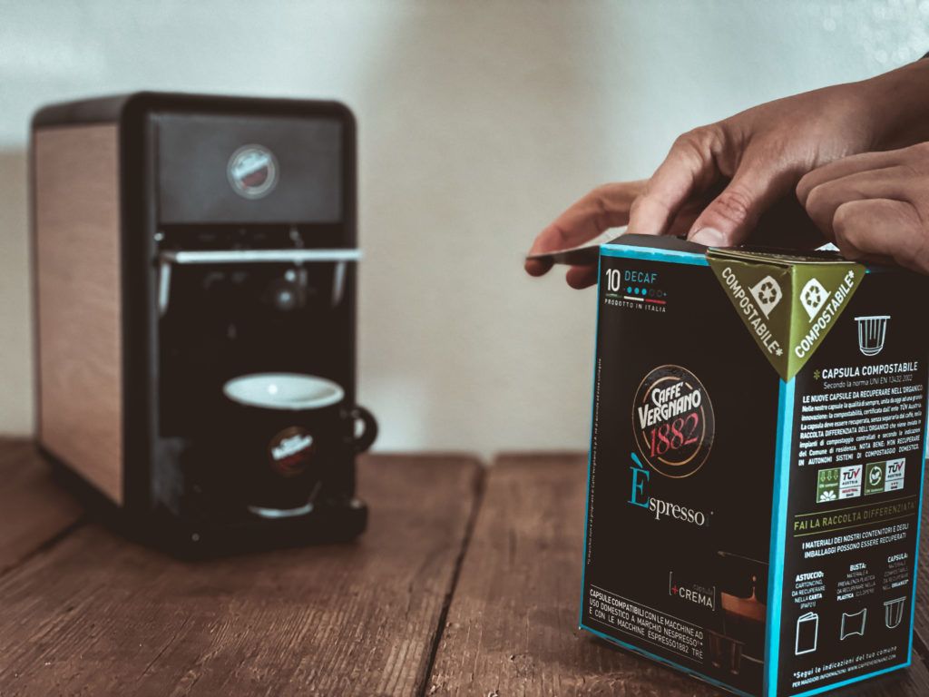 Capsule Espresso decaffeinato Compostabili Caffè Vergnano